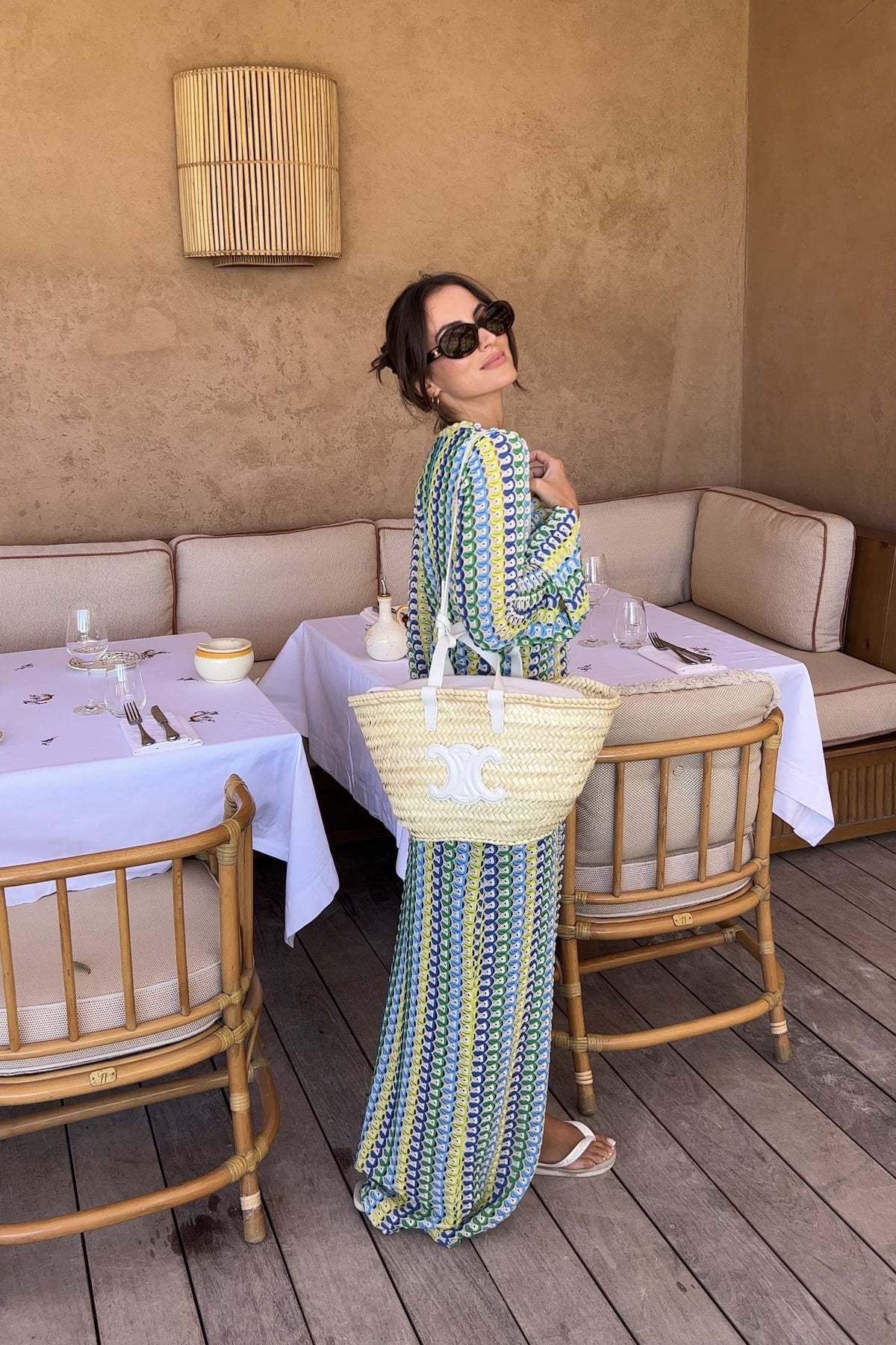 Lace Cutout V-Neck Split Beach Long Dress