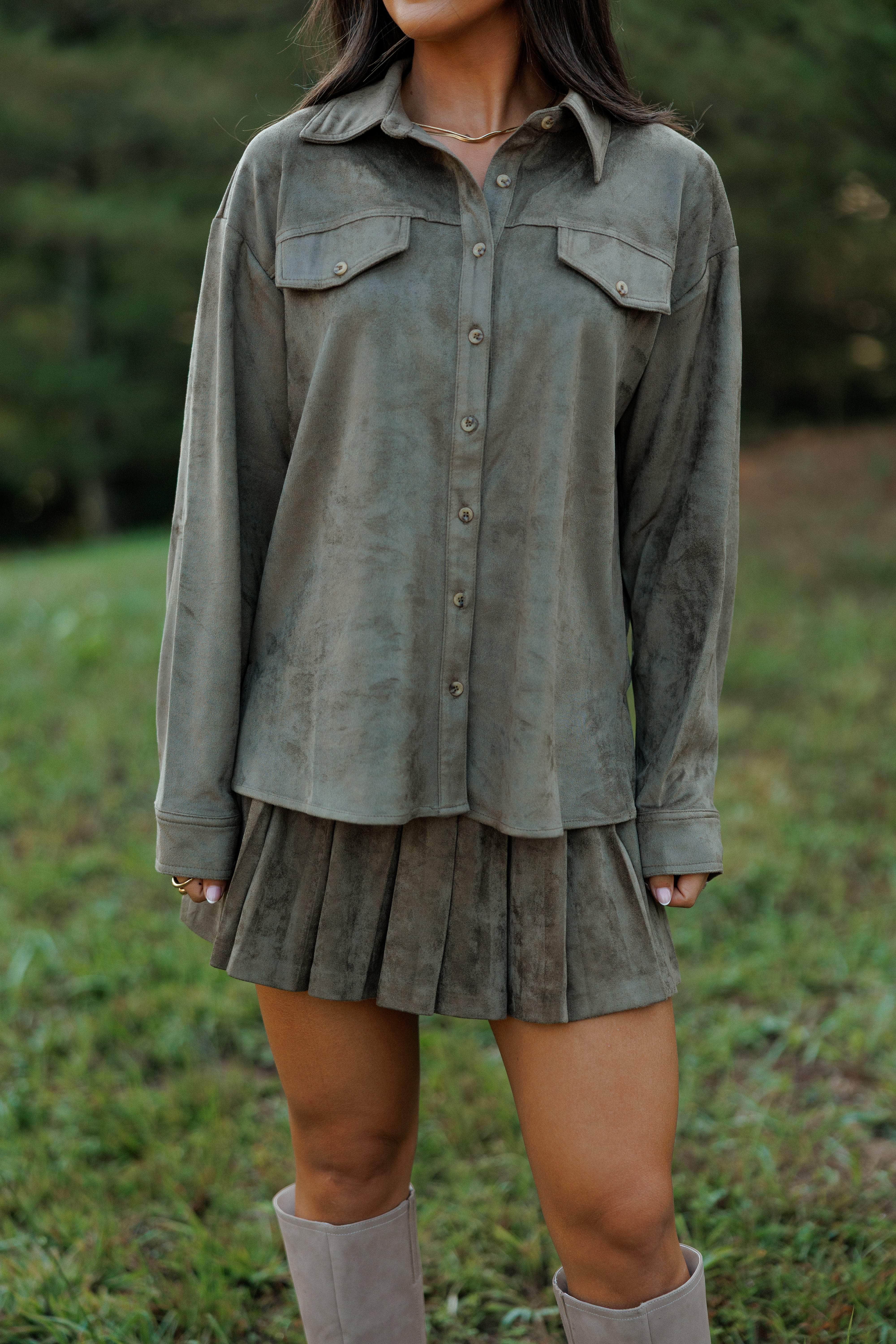 Valley Suede Button Up Shacket