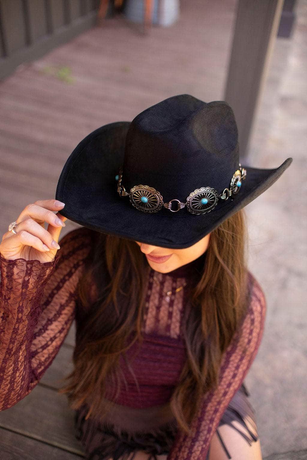 Out West Turquoise Concho Hat
