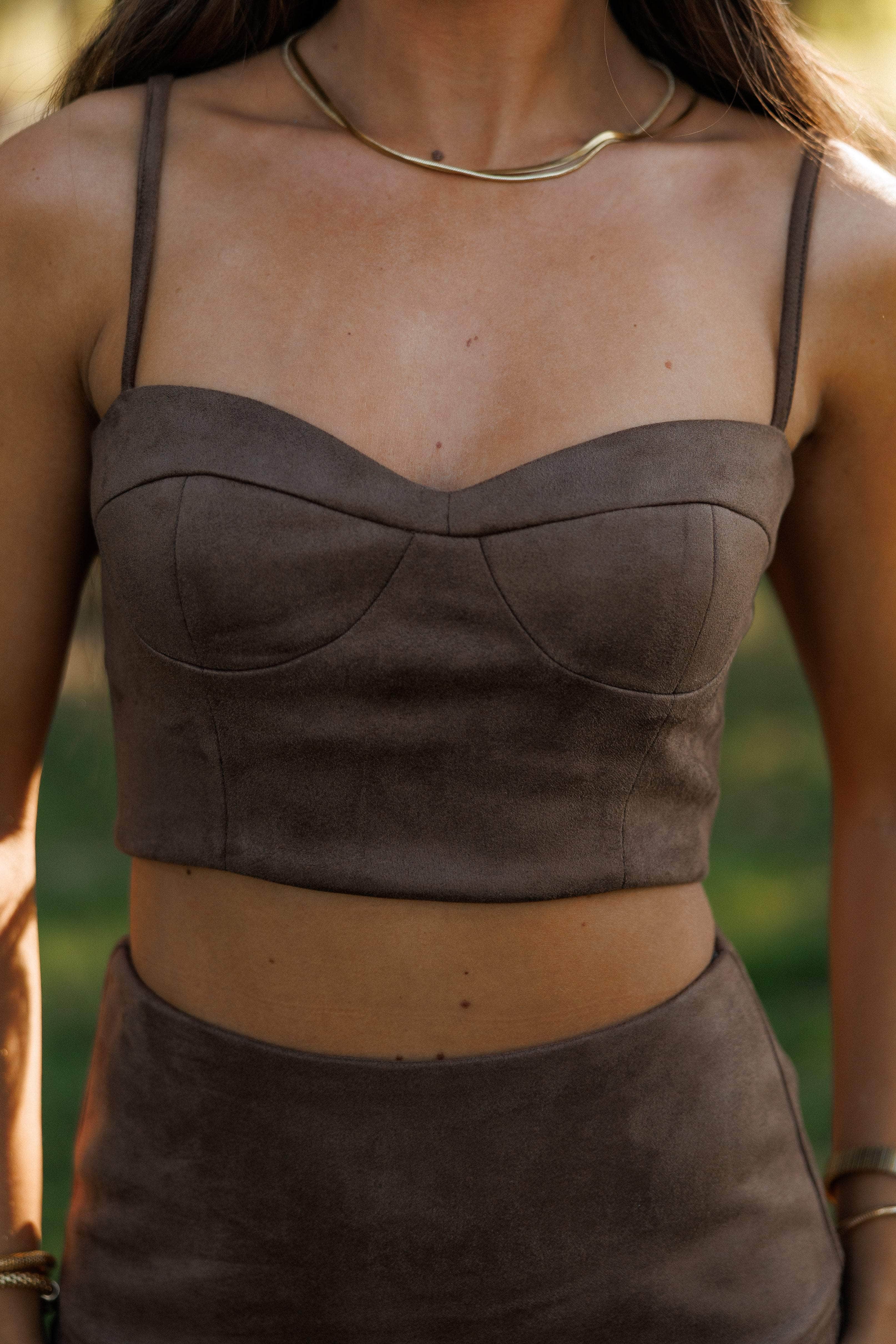 Western Spirit Suede Bustier Top