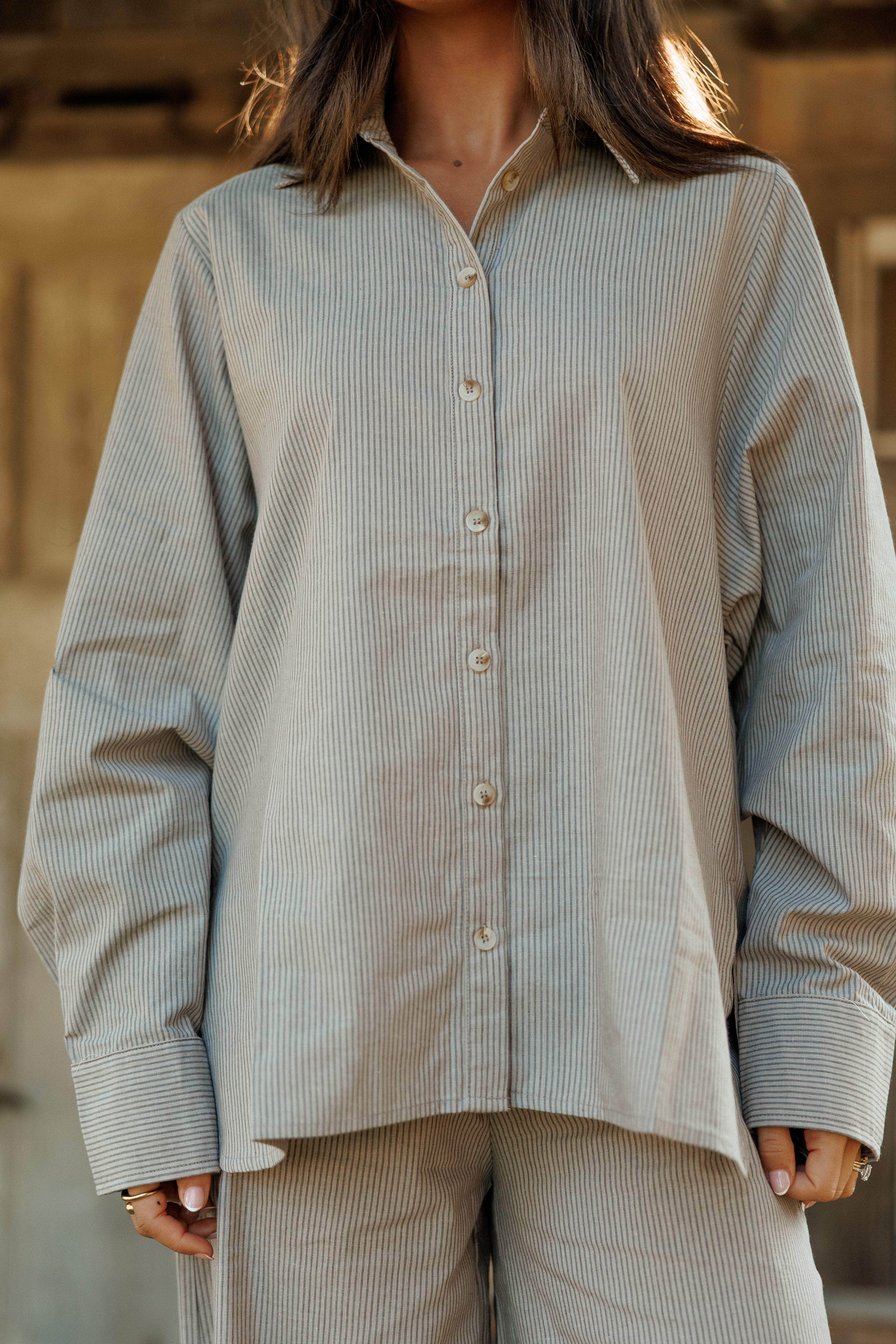 Second Cup Striped Shirt