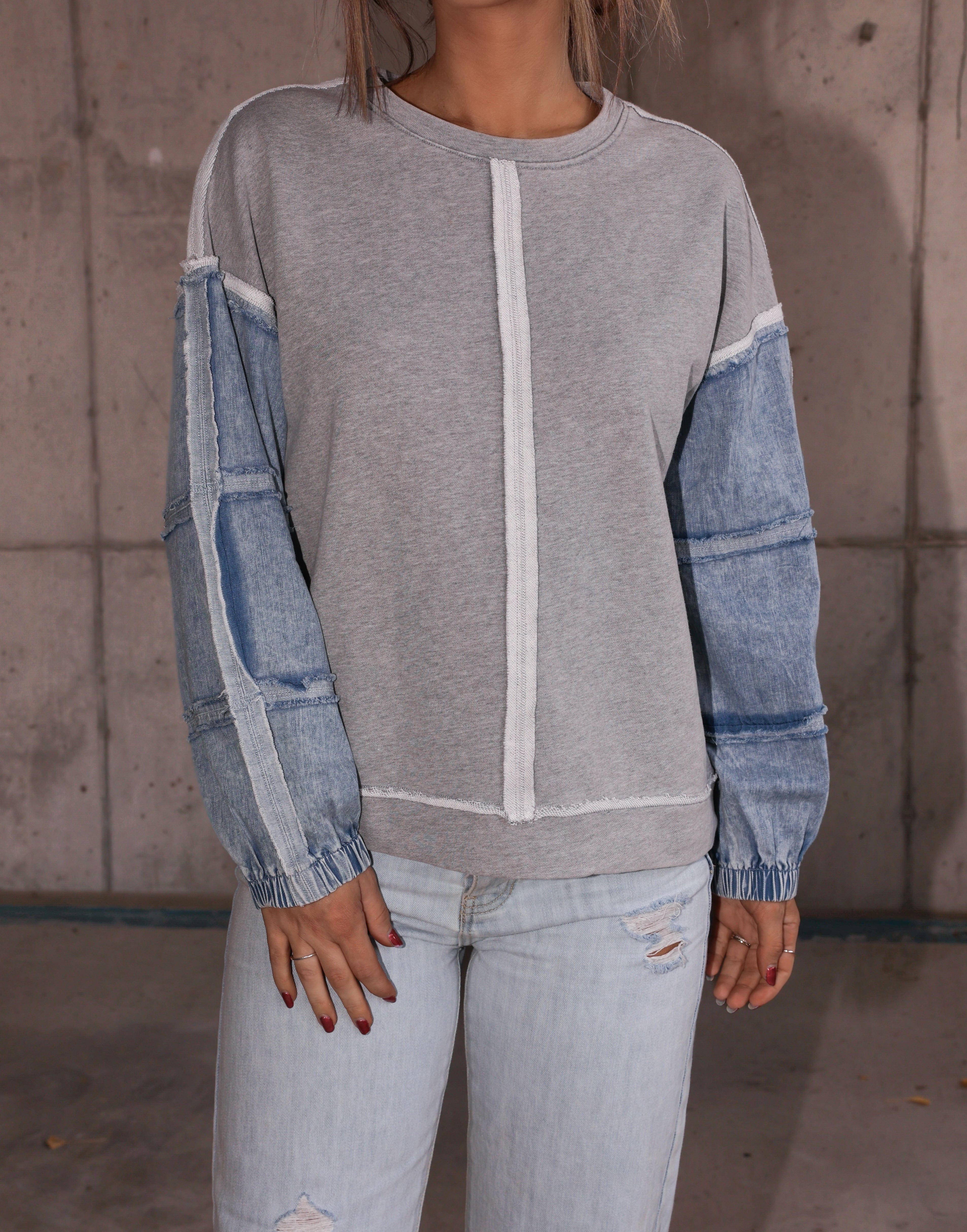 Washed Oversized Denim Top