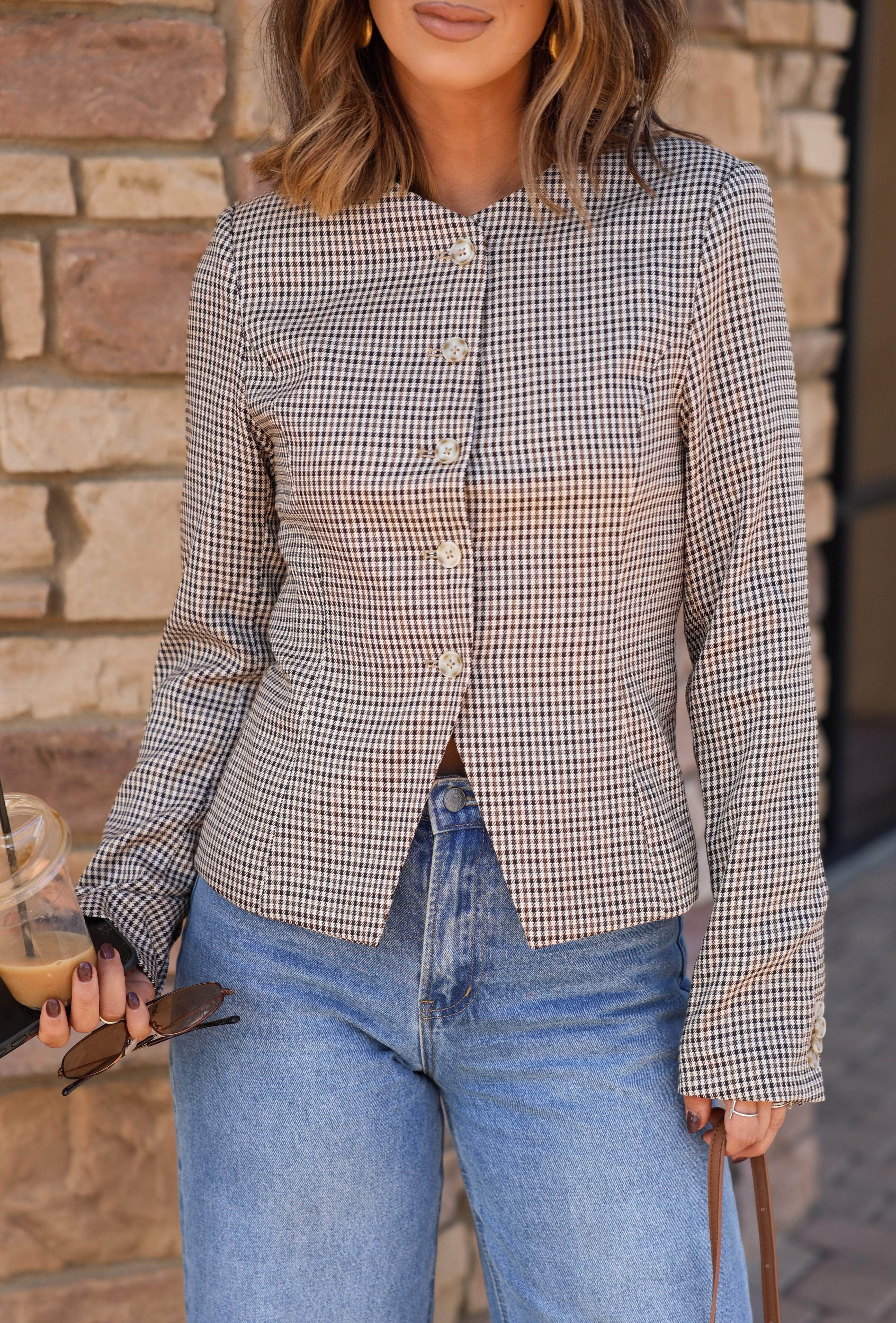 With Intention Plaid Jacket