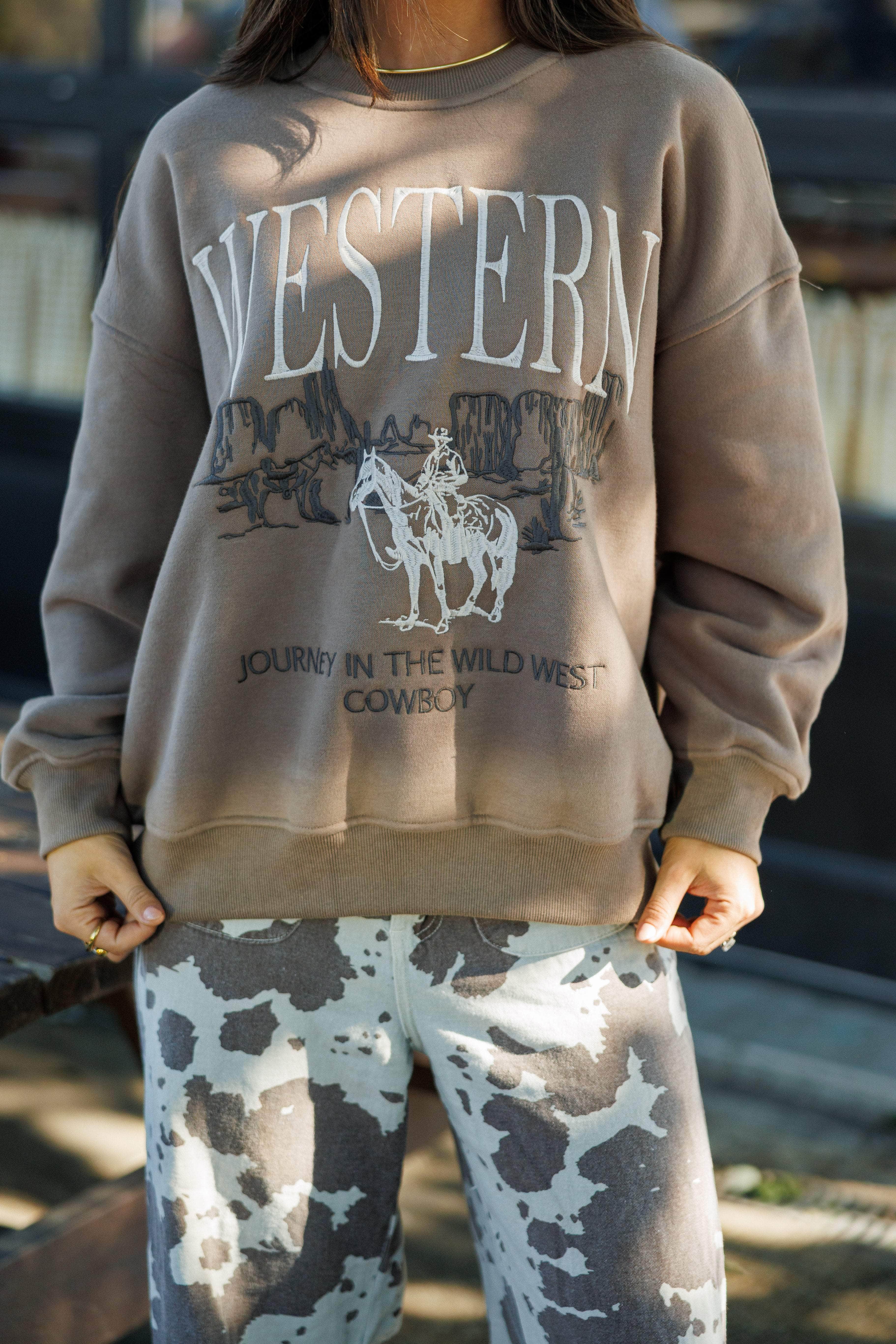 Western Cowboy Oversized Sweatshirt
