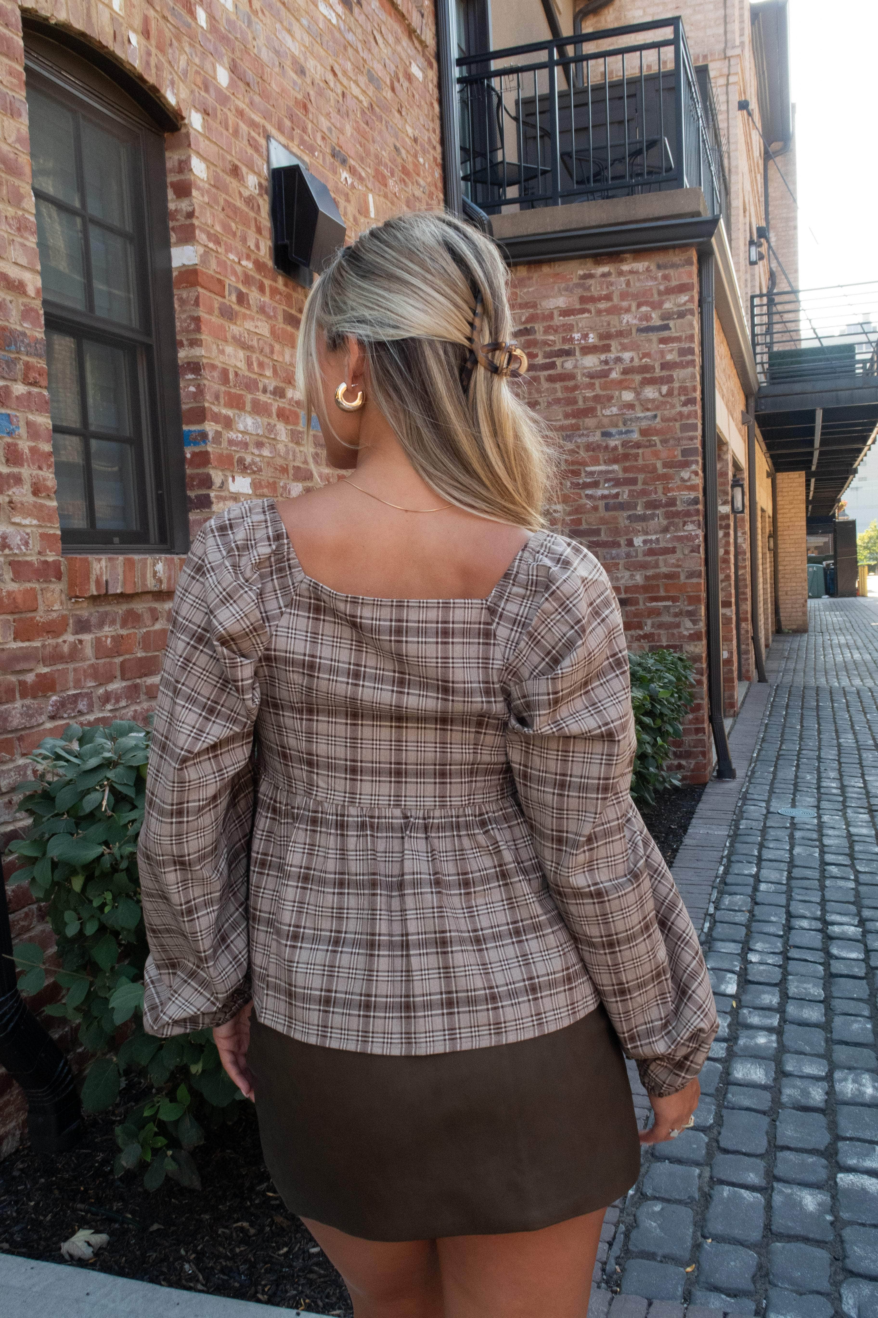 Falling For Plaid Top