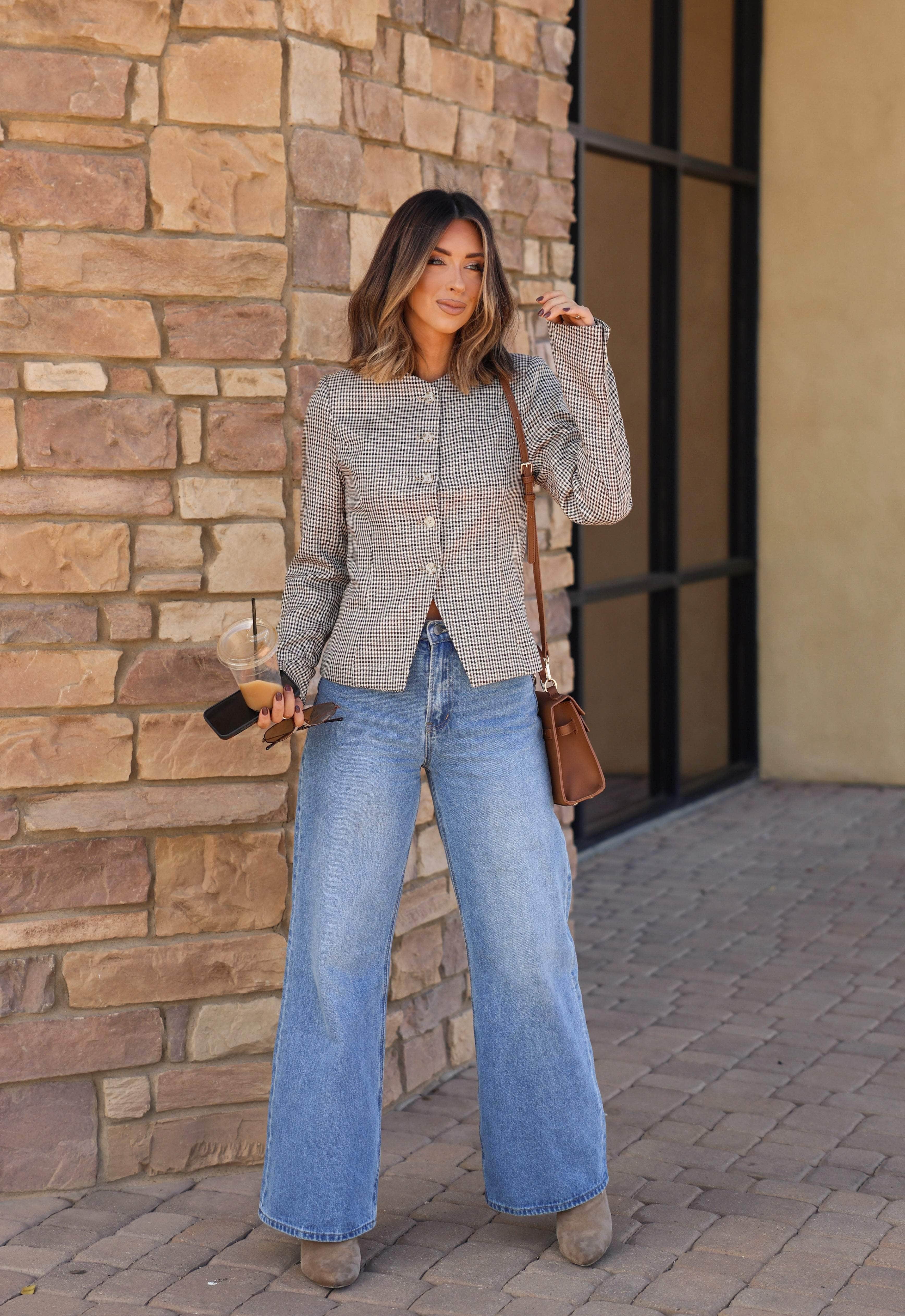 With Intention Plaid Jacket