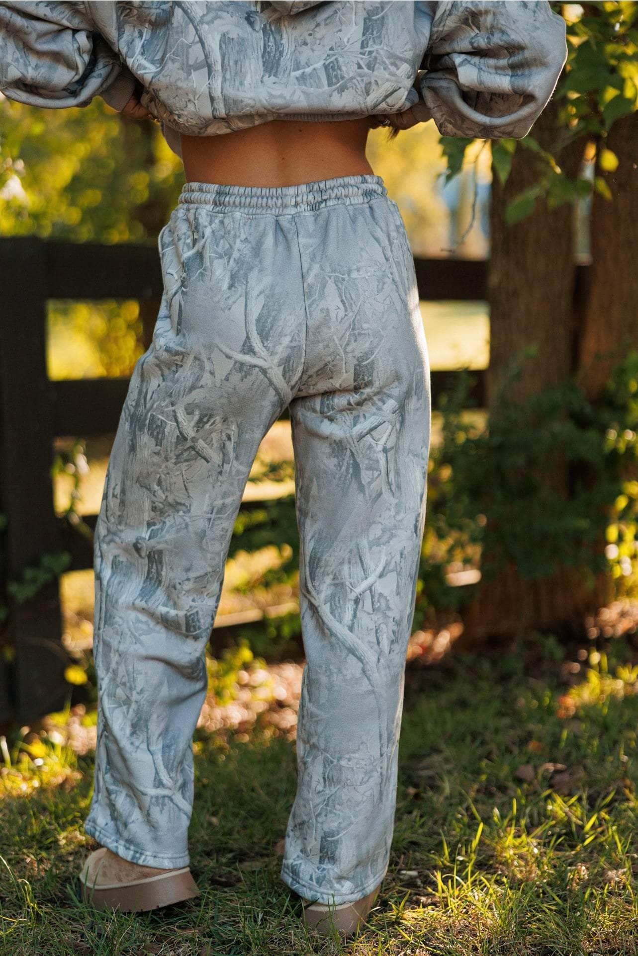 Grey Camo Print Sweatpants