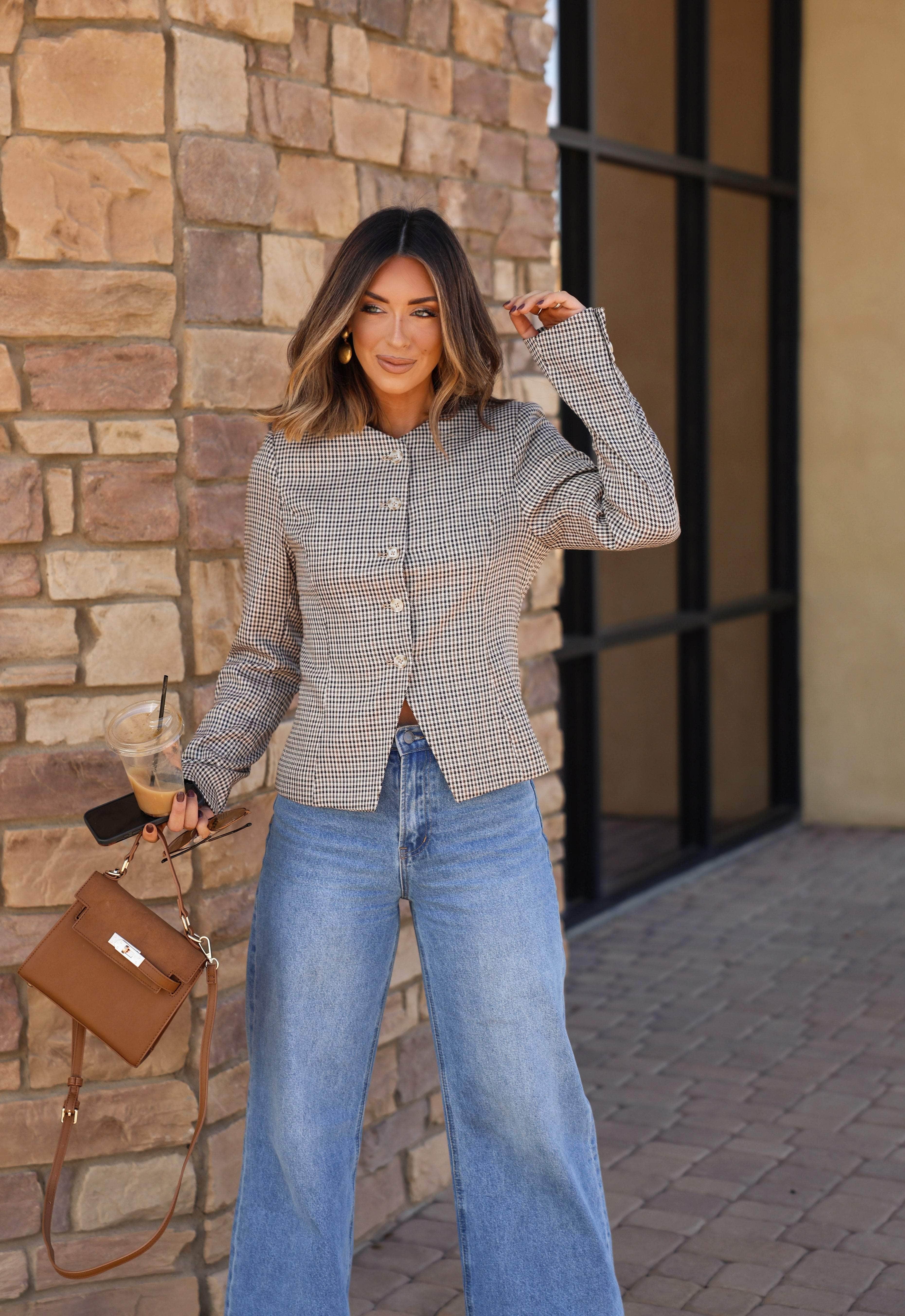 With Intention Plaid Jacket